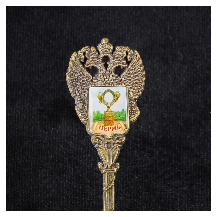 Ложка в форме герба Пермь. пермяк солёные уши
