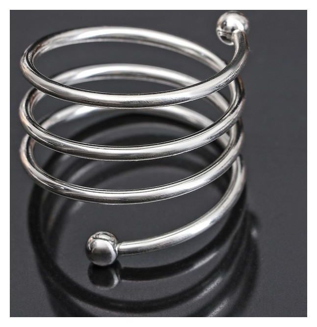 Кольцо для салфеток Спираль, D=4,5 см, цвет серебро