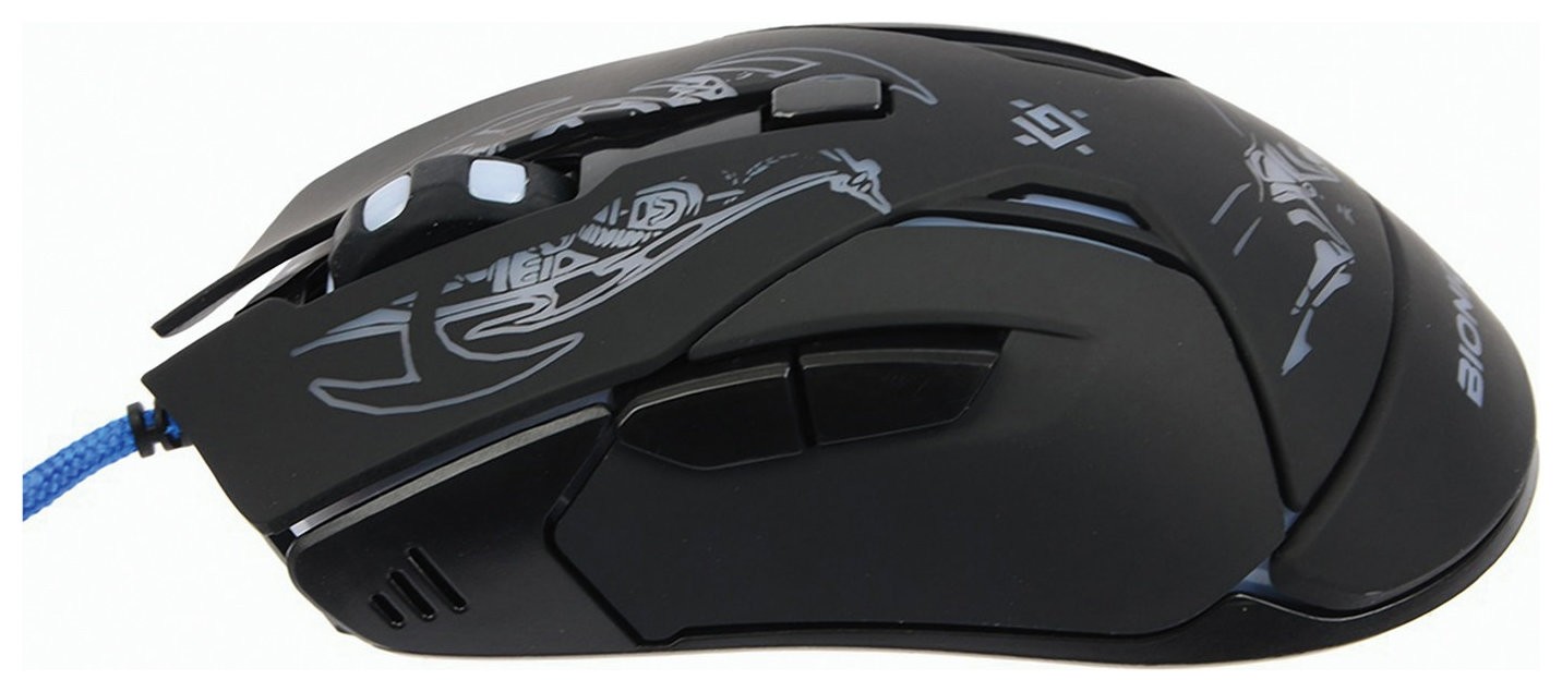 Мышь проводная игровая Defender Bionic Gm-250l, Usb, 5 кнопок + 1 колесо-кнопка, оптическая, черная, 52250