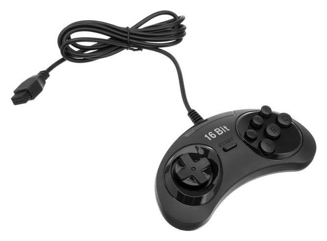 Геймпад Sega 16-bit, 6 кнопок, 2 шт в комплекте, черный