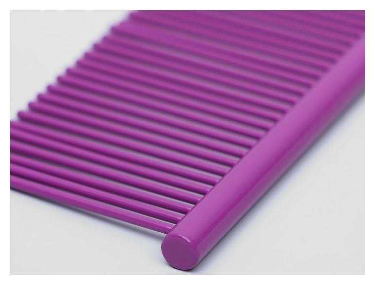 Расческа для шерсти с гальваническим покрытием, 18,8 х 4,2 см, фиолетовая
