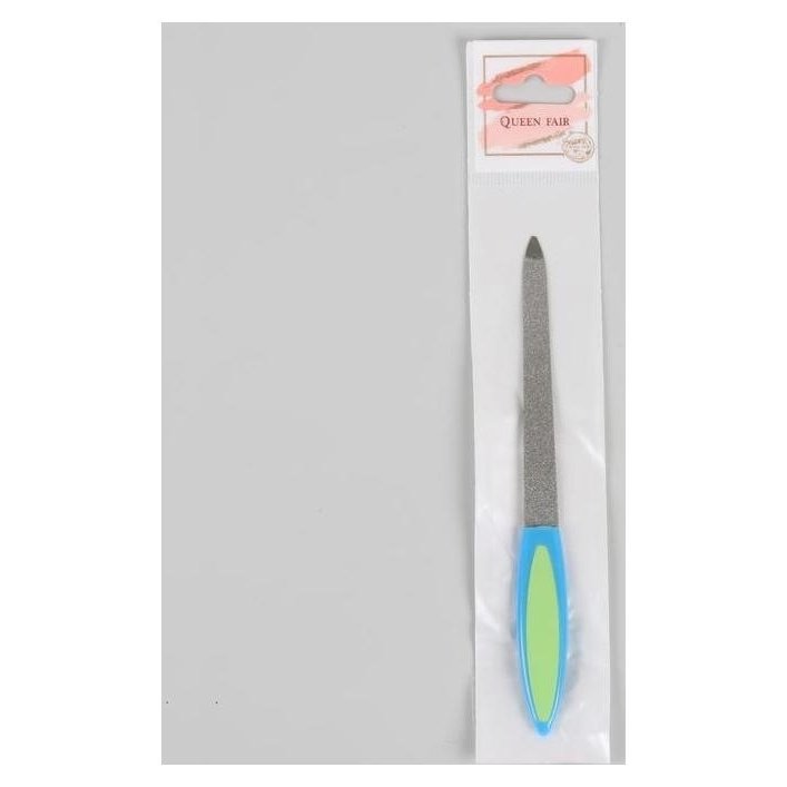 Пилка металлическая для ногтей, прорезиненная ручка, 15 см