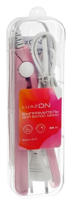 Выпрямитель мини Luazon Lw-27, 25 Вт, керамическое покрытие, белые пластины, розовый