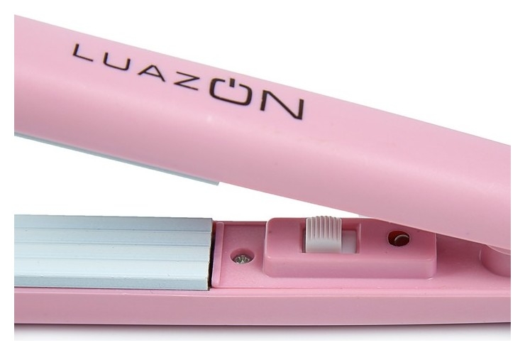 Щипцы-гофре мини Luazon Lw-26, 25 Вт, керамическое покрытие, белые пластины, розовый
