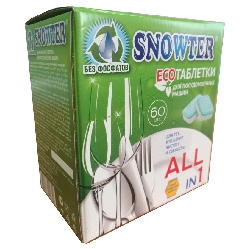 Таблетки для посудомоечных машин Snowter ЭКО 60шт/уп.