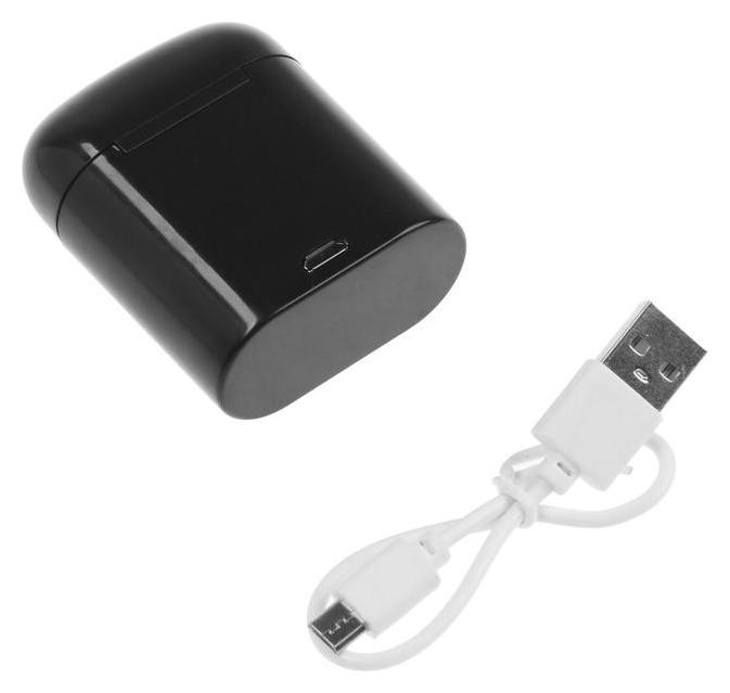 Наушники беспроводные Luazon I7-mini, вкладыши, Bluetooth 5.0, глянцевые, черные