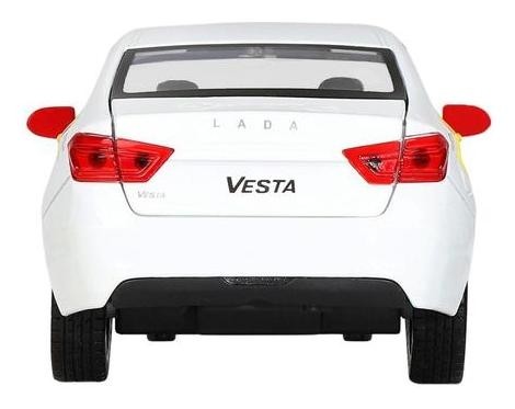 Машина металлическая Lada Vesta яндекс такси 1:24, открываются двери, багаж, озвученная, цвет белый