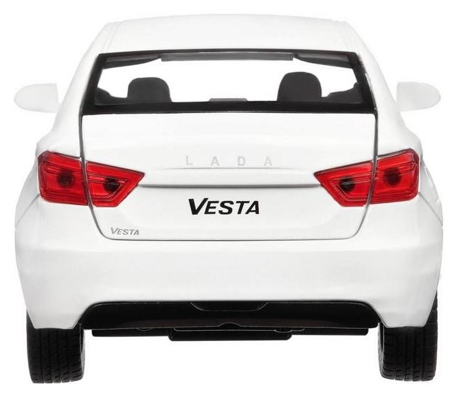 Машина металлическая Lada Vesta седан 1:24, цвет белый, открываются двери, капот, багаж, световые и звуковые эффекты