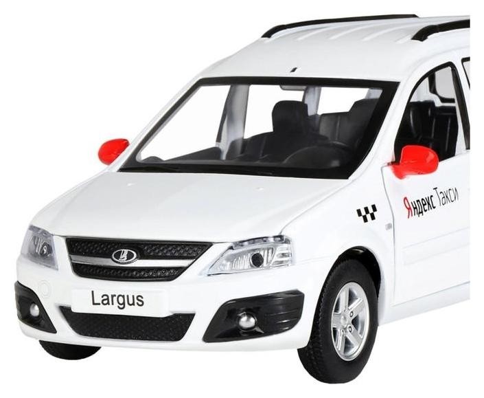 Машина металлическая Lada Largus яндекс такси 1:24, открываются двери, капот, озвученная, цвет белый