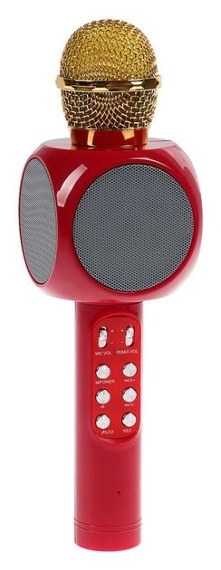 Микрофон для караоке Luazon Lzz-60, 1800 мач, Led, красный