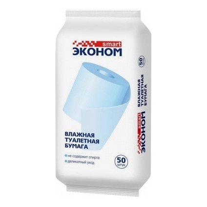 Влажная туалетная бумага эконом Smart 50 шт