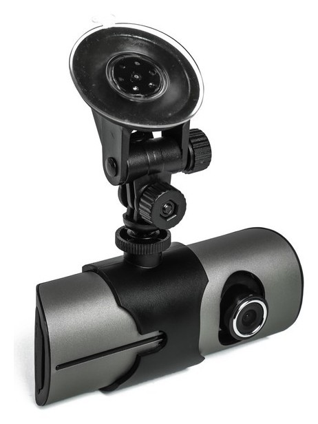 Видеорегистратор 2 камеры с Gps, разрешение HD 1280х480p, TFT 2.7, угол обзора 132°