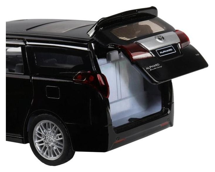 Машина металлическая Toyota Alphard, 1:29, открываются передние двери, световые и звуковые эффекты, цвет чёрный