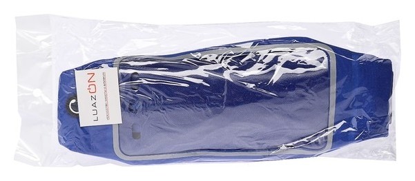 Спортивная сумка чехол на пояс Luazon, управление телефоном, отсек на молнии, синяя
