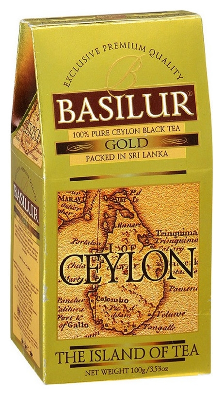 Чай Basilur остров золотой листовой черный, 100г 70248