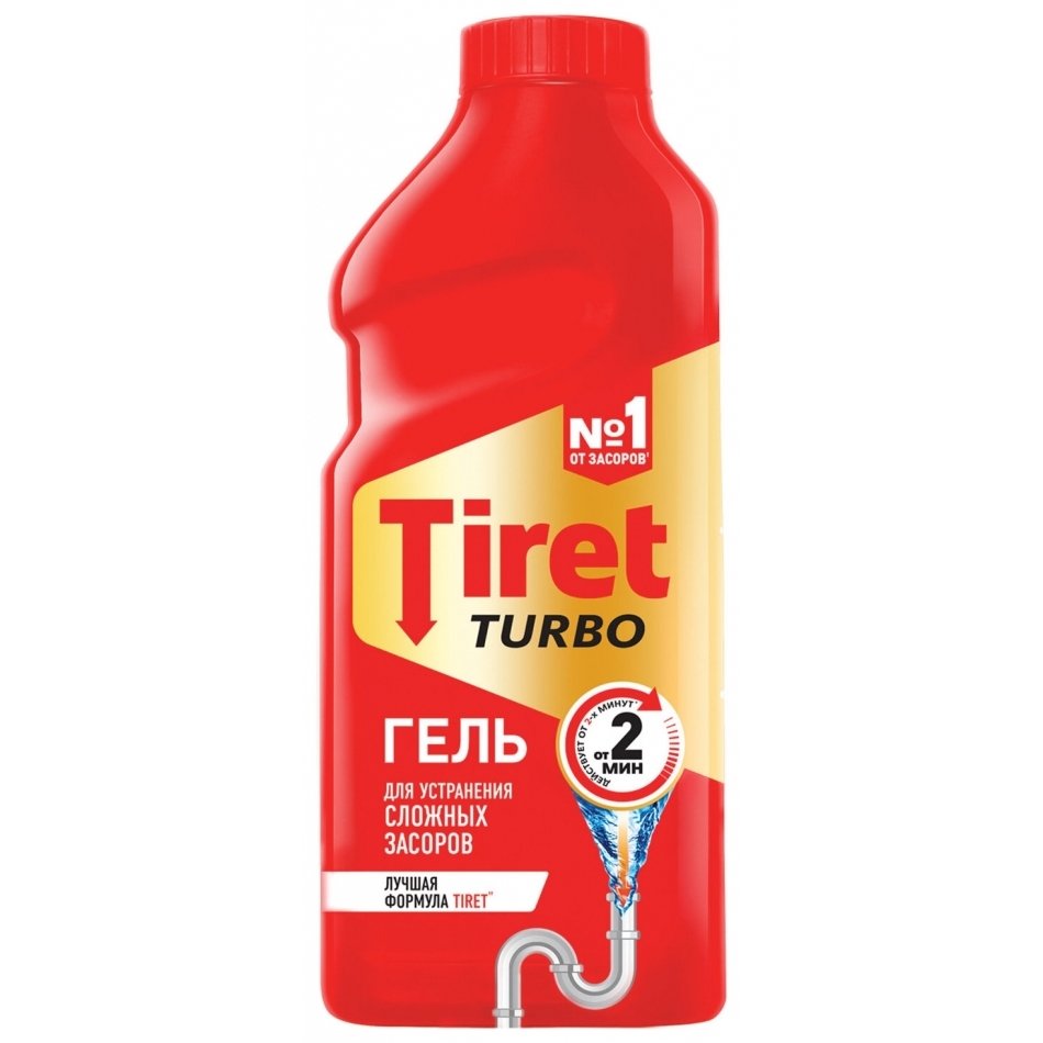 Средство для прочистки труб Tiret Turbo гель 500 мл