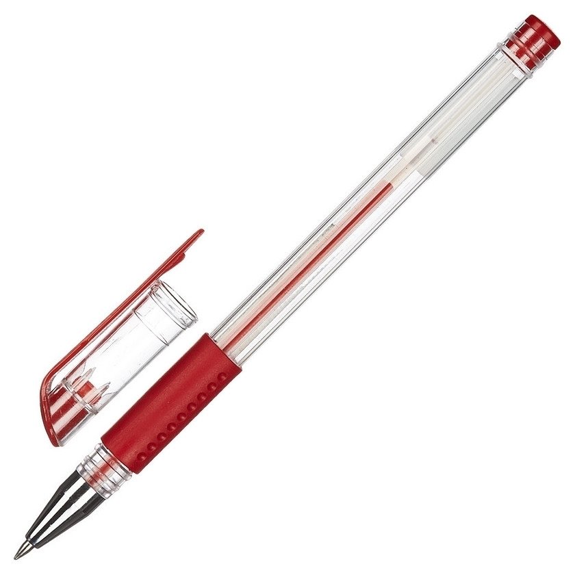 Ручка гелевая Attache Economy красный стерж., 0,5мм, манжетка