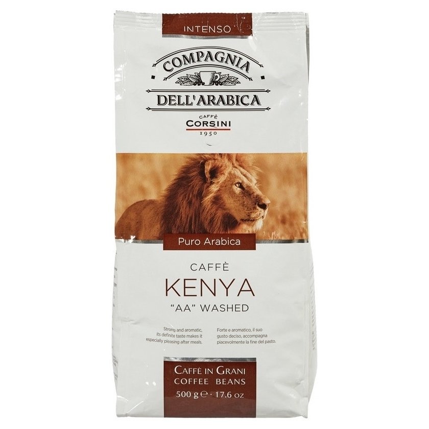 Кофе в зернах Compagnia Dellarabica Puro Arabica Kenya AA Washed, 500г