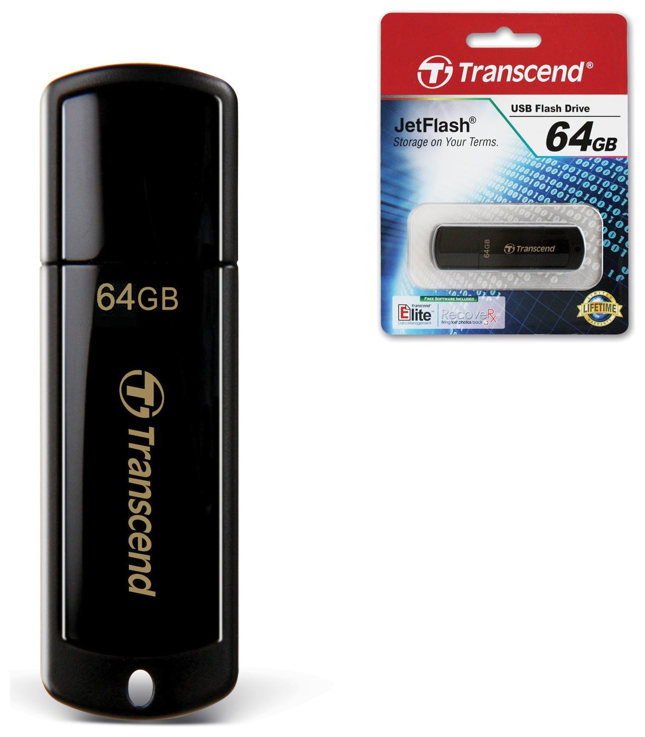 Флеш-память Transcend Jetflash 350, 64gb, USB 2.0, чер, Ts64gjf350