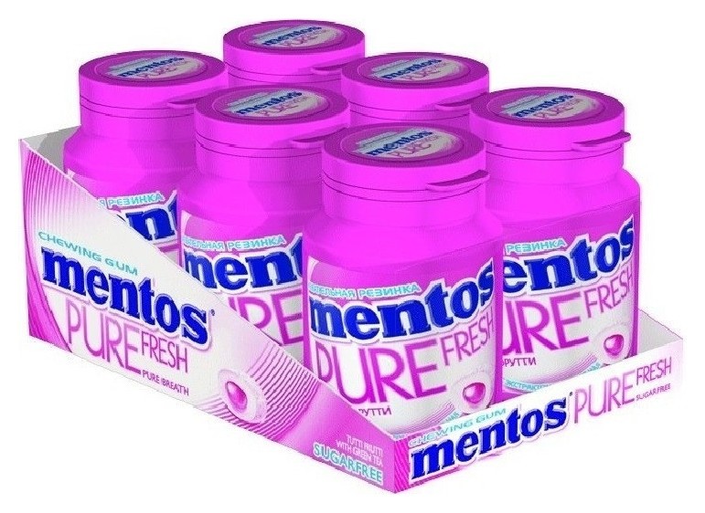 Жевательная резинка Mentos Pure Fresh тутти-фрутти, 54г
