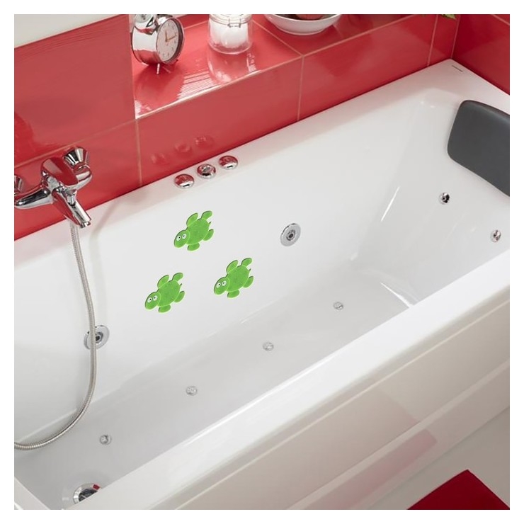 Мини-коврик для ванны доляна Черепашка, 11x13,5 см, цвет зелёный