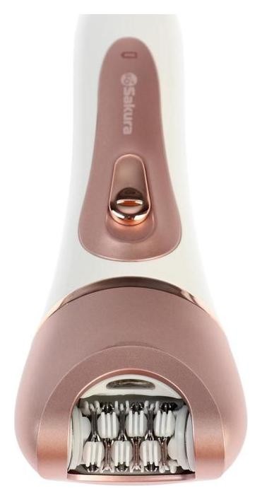 Эпилятор Sakura Sa-5541wp, 10 насадок, 2 скорости, подсветка, акб, розово-белый
