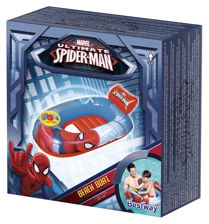 Лодочка надувная Spider-man, 112 х 71 см, от 3-6 лет, 98009 Bestway
