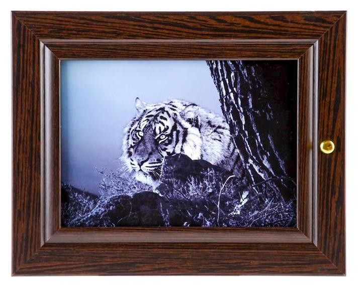 Ключница Тигр чёрно-белый 19х24 см