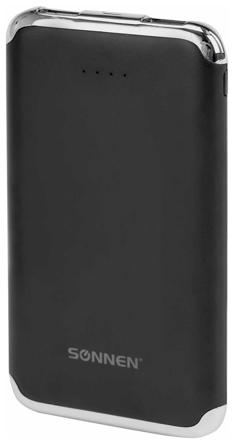 Аккумулятор внешний 6000 MAh Sonnen Powerbank K611, 2 Usb, литий-полимерный, черный, 263029
