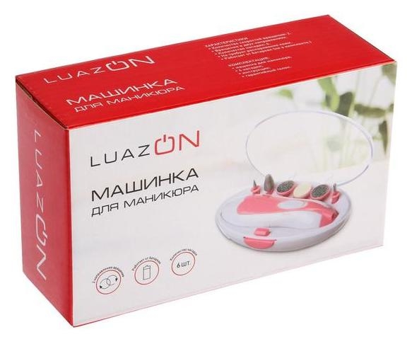 Аппарат для маникюра Luazon Lmm-005, 6 насадок, 2хaa (Не в комплекте), розовый