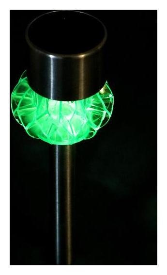 Фонарь садовый на солнечной батарее Узор грани 35 см, D-6 см, 1 Led, металл, зеленый