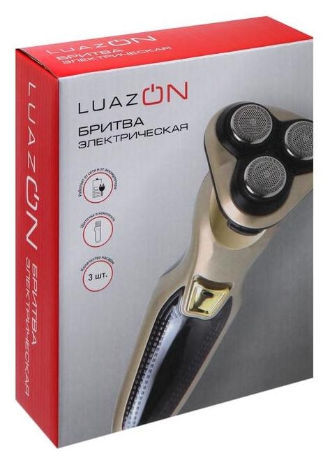 Электробритва Luazon Lbr-10, роторная, 3 головки, насадка-триммер, 3 Вт, акб, 220 В