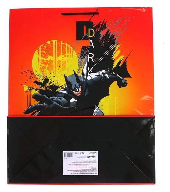 Пакет подарочный Batman, 335х406х155 мм, цвет оранжевый