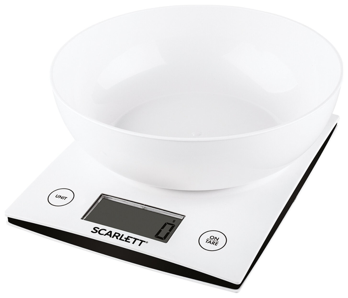 Весы кухонные Scarlett Sc-ks57b10, электронный дисплей, чаша, Max вес 5 кг, тарокомпенсация, пластик