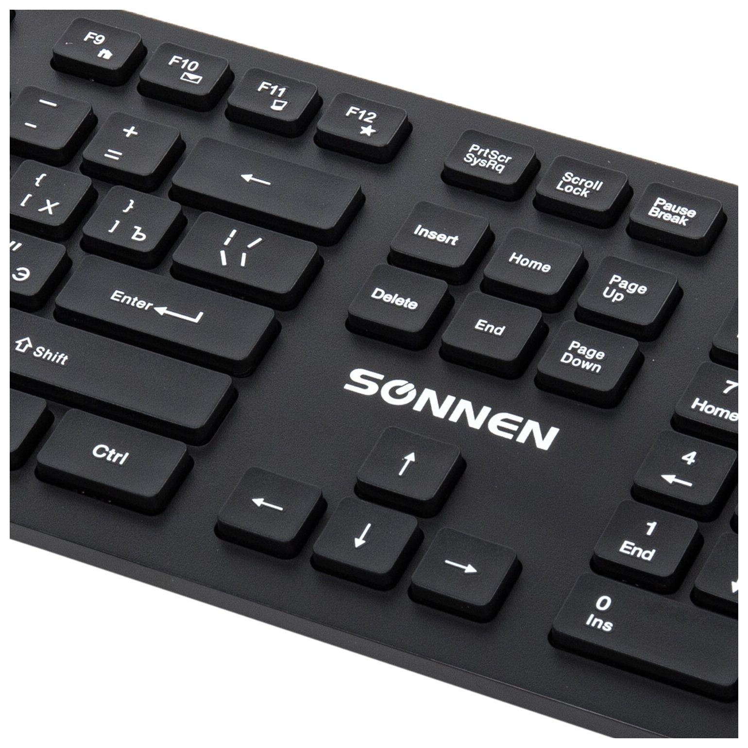 Клавиатура проводная Sonnen Kb-8280, Usb, 104 плоские клавиши, черная, 513510