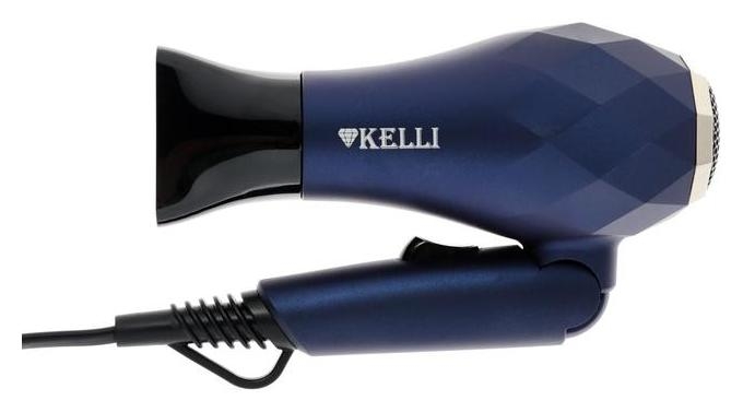 Фен Kelli Kl-1124, 1800 Вт, 2 скорости, 2 температурных режима, синий