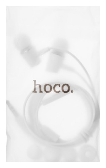 Наушники Hoco M34, проводные, вакуумные, микрофон, 16 Ом, 3.5 мм, 1.2 м, белые