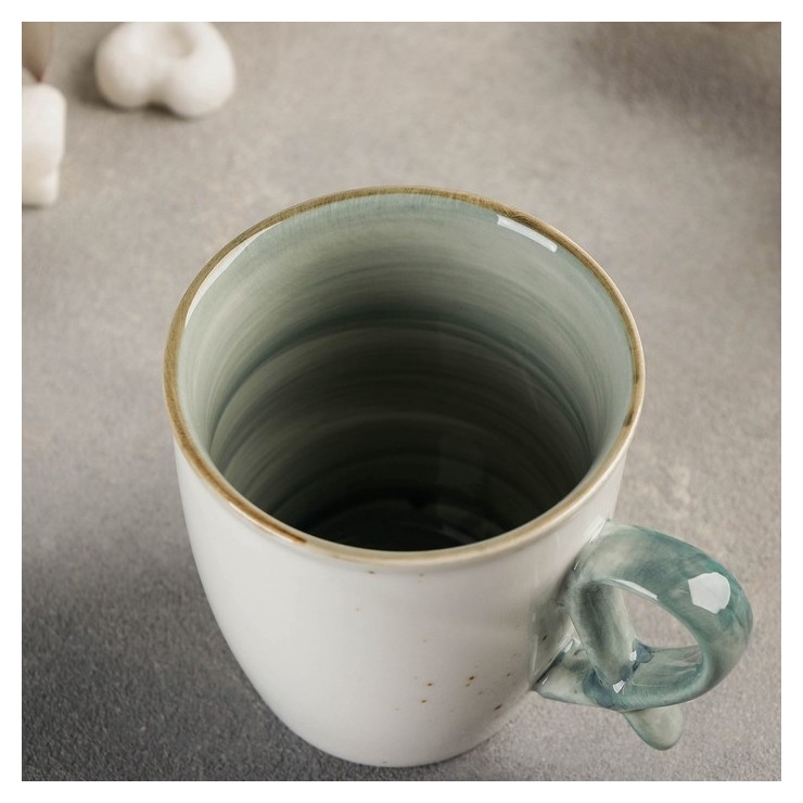 Чайная пара Аура, чашка 200 мл, блюдце D=13 см, цвет серо-зелёный