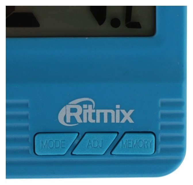 Метеостанция Ritmix Cat-052, комнатная, термометр, гигрометр, будильник, 1хааа, синяя