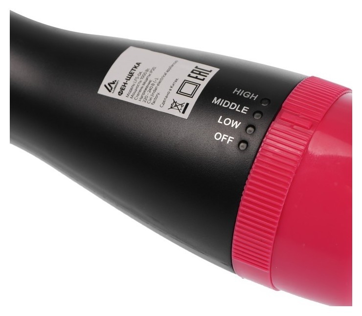 Фен-щетка Luazon Lfs-04, 1000 Вт, 3 режима, 220 В, чёрно-розовый