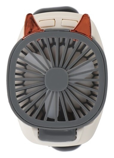 Мини вентилятор в форме наручных часов Lof-09, 3 скорости, подсветка, серый