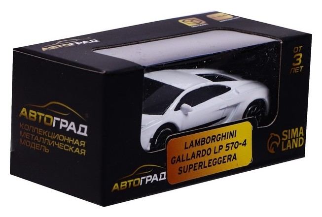 Машина металлическая Lamborghini Gallardo LP 570-4 Superleggera,1:64, цвет белый