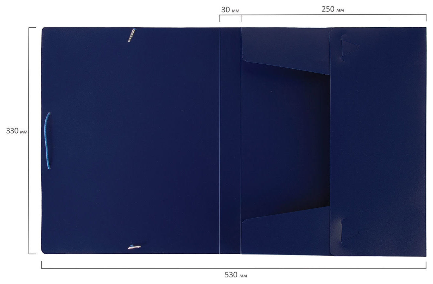 Папка-короб на резинках Brauberg, 30 мм, синяя, 0,7 мм, 224161