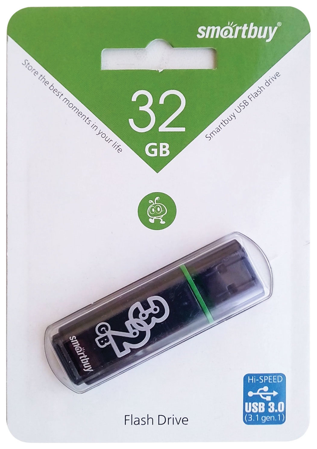 Флеш-диск 32 GB Smartbuy Glossy USB 3.0, тёмно-серый, Sb32gbgs-dg