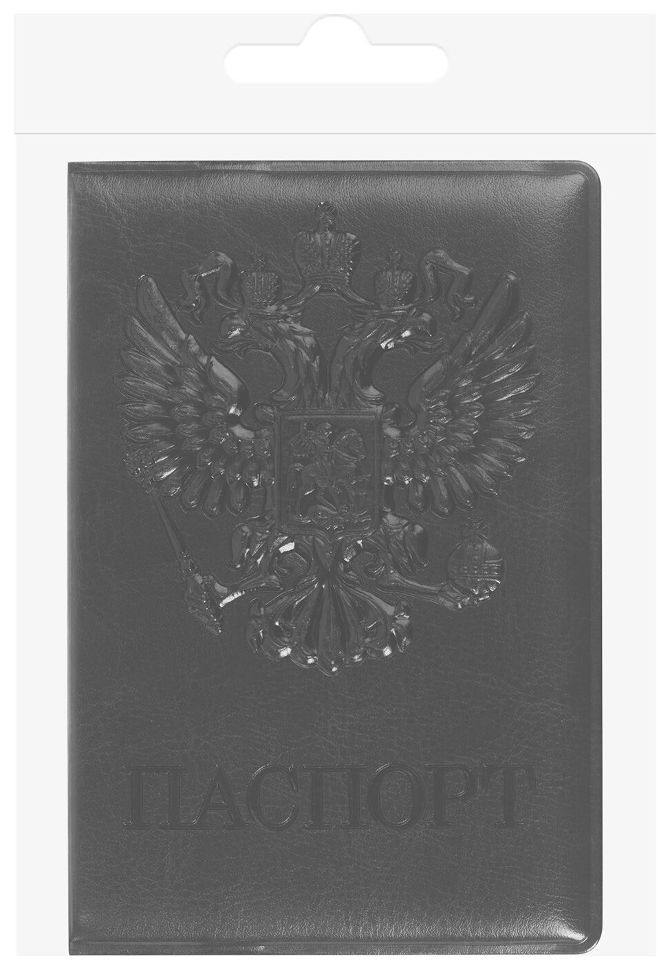 Обложка для паспорта Staff, полиуретан под кожу, Герб, черная, 237602