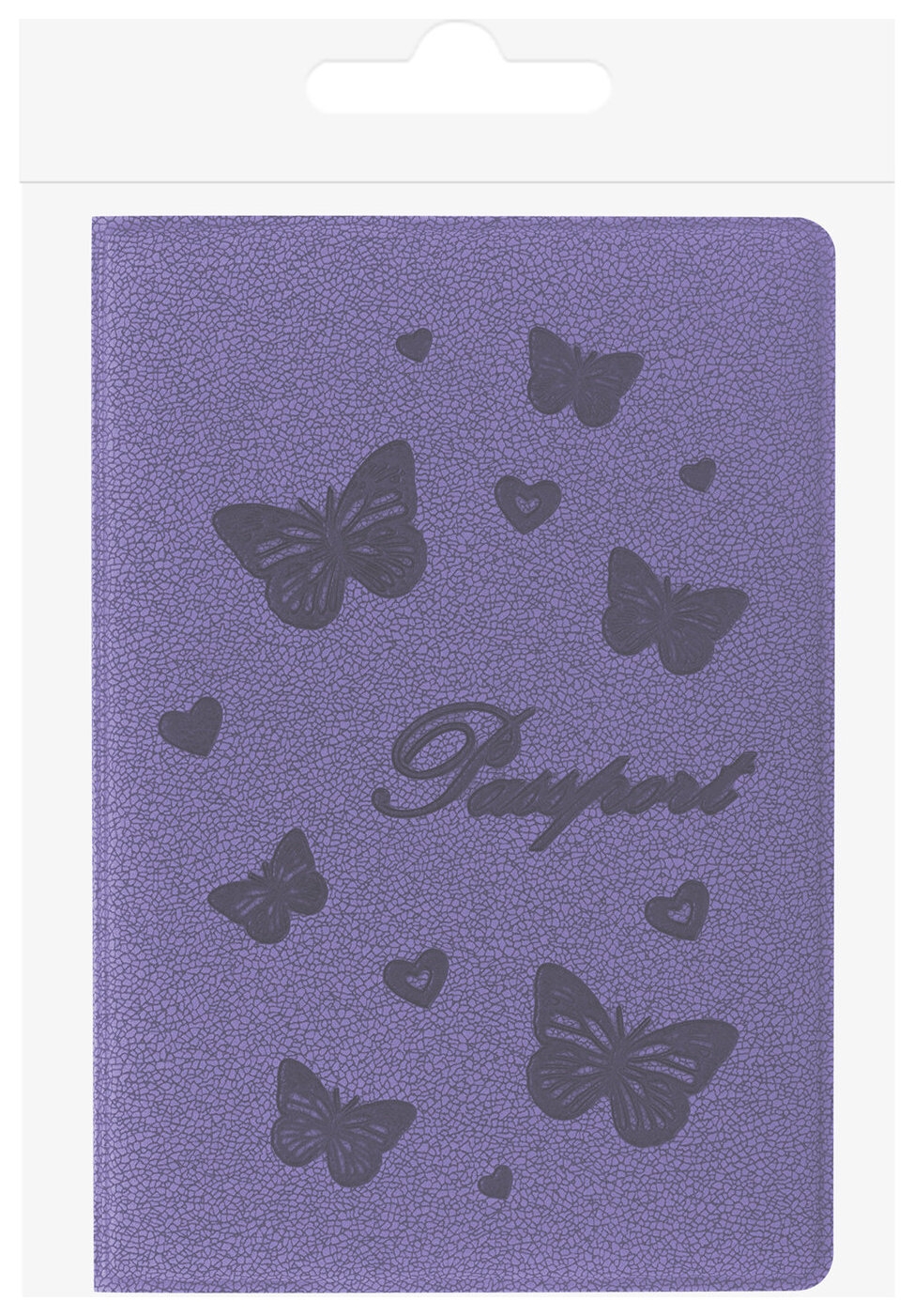 Обложка для паспорта Staff, бархатный полиуретан, Бабочки, фиолетовая, 237618