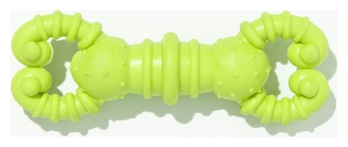 Игрушка для собак резиновая Гантель-крабы, Tpr, 11.5 х 2 см, жёлтая