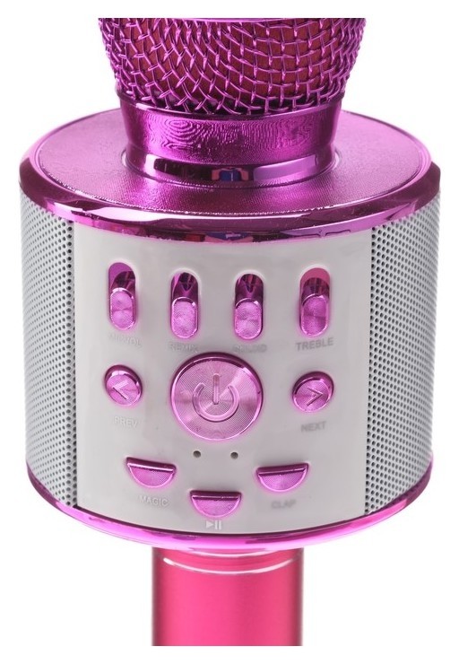 Микрофон для караоке Luazon Lzz-70, 5 Вт, 1800 мач, коррекция голоса, подсветка, розовый