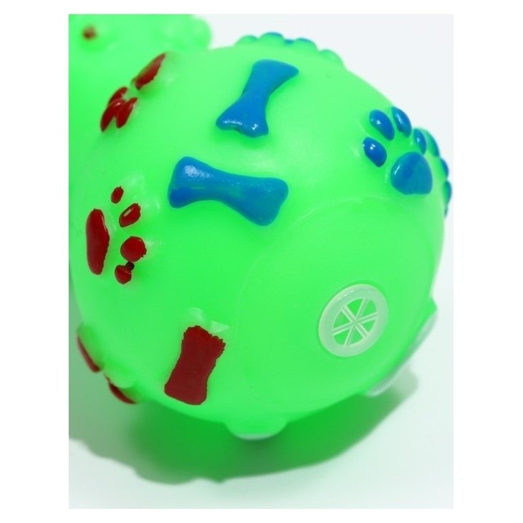 Игрушка пищащая Гантель с лапками для собак, 13 см, зелёная