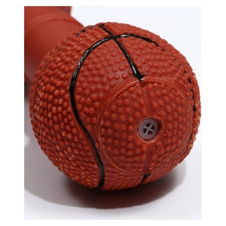 Игрушка пищащая Баскетбольная гантель, 15,5 х 6 см, тёмно-коричневая